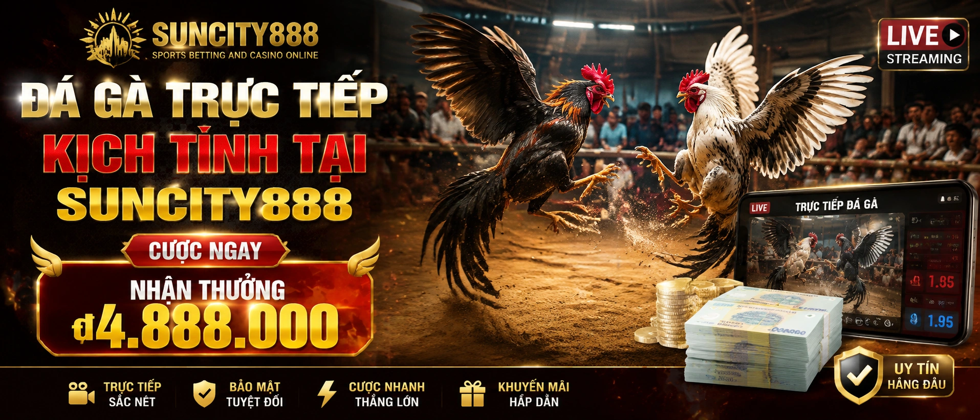 Giao diện danh mục Đá Gà trên suncity888.com.vc
