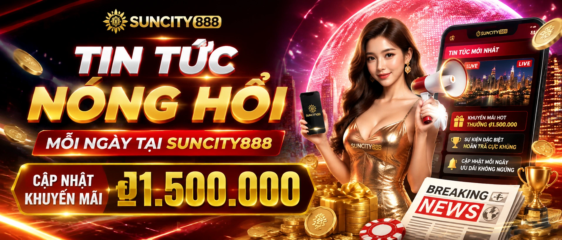 Giao diện tin tức suncity888 trên thiết bị di động